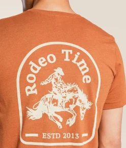 Rodeo Time Bronc Badge T-Shirt Rust Best
