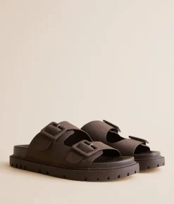 Shoes | Mia Brouklyn Big Buckle Sandal Darker Taupe