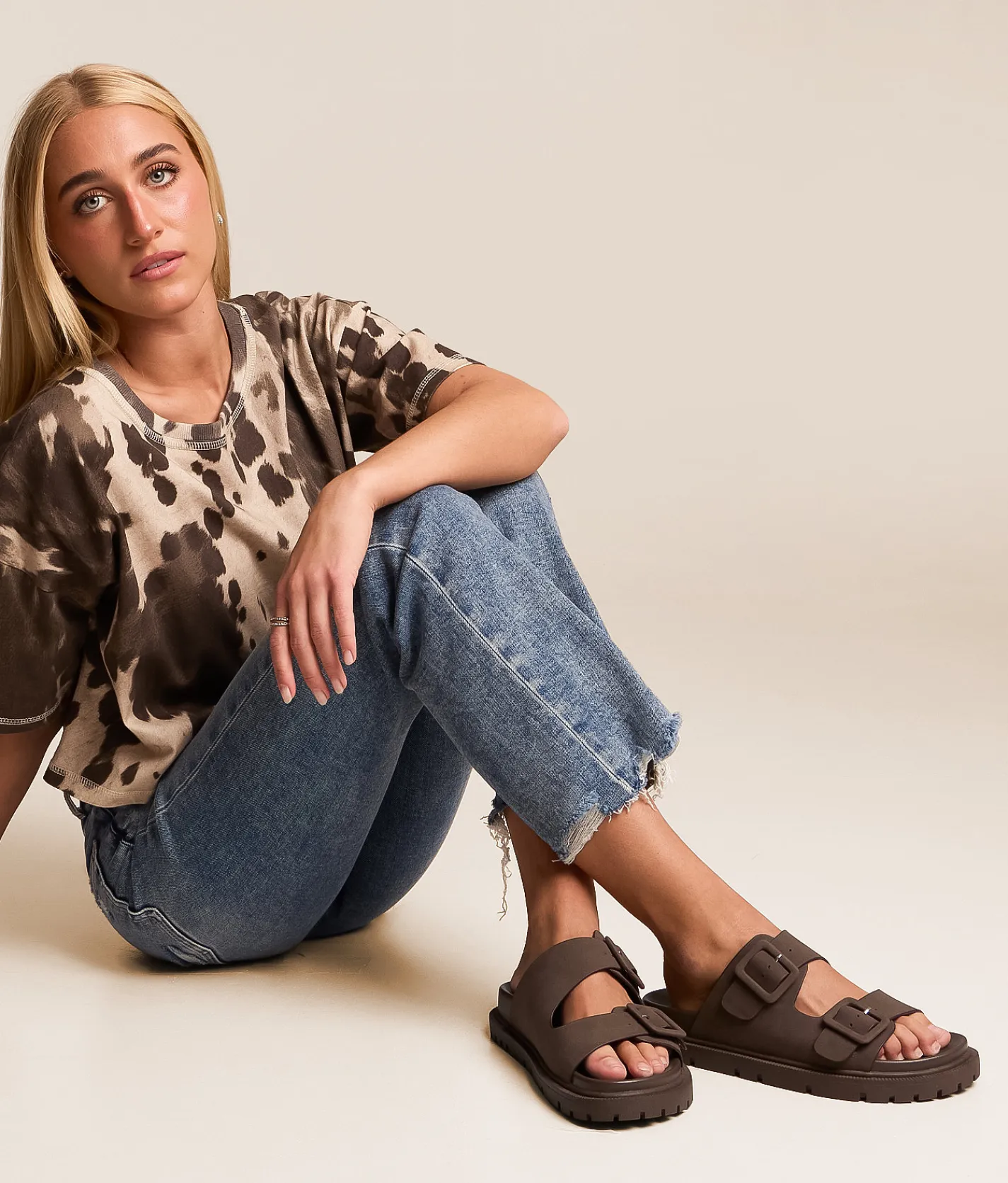 Shoes | Mia Brouklyn Big Buckle Sandal Darker Taupe