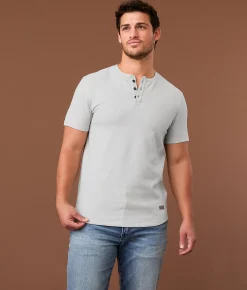 Tops | Outpost Makers Brushed Henley High Rise Cloud Dancer
