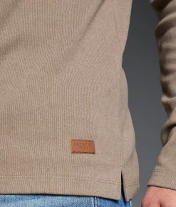 Tops | Outpost Makers Brushed Henley Hoodie Chestnut