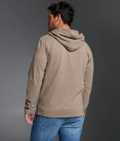 Tops | Outpost Makers Brushed Henley Hoodie Chestnut