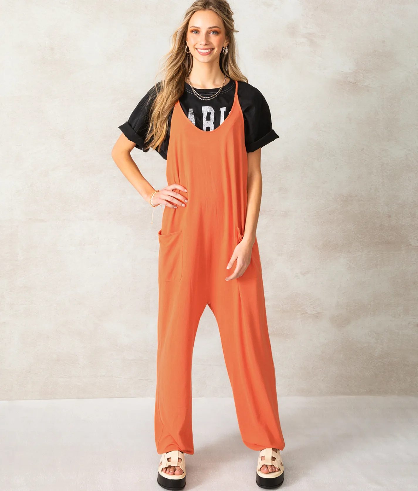 BKE Brushed Jumpsuit Langoustino New