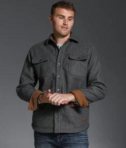 Outpost Makers Brushed Knit Shacket Charcoal Clearance