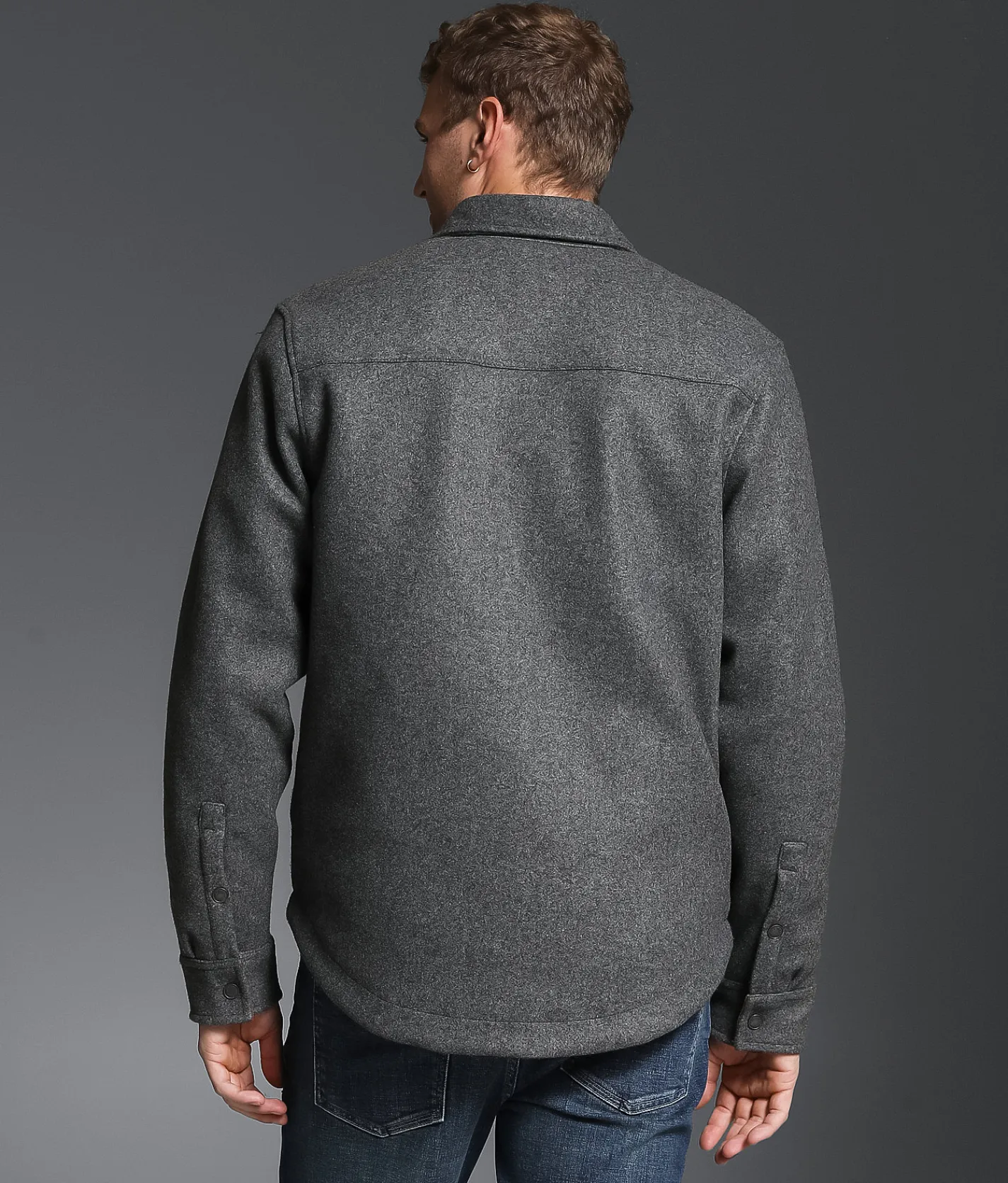 Outpost Makers Brushed Knit Shacket Charcoal Clearance