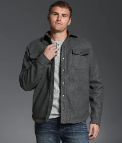 Outpost Makers Brushed Knit Shacket Charcoal Clearance