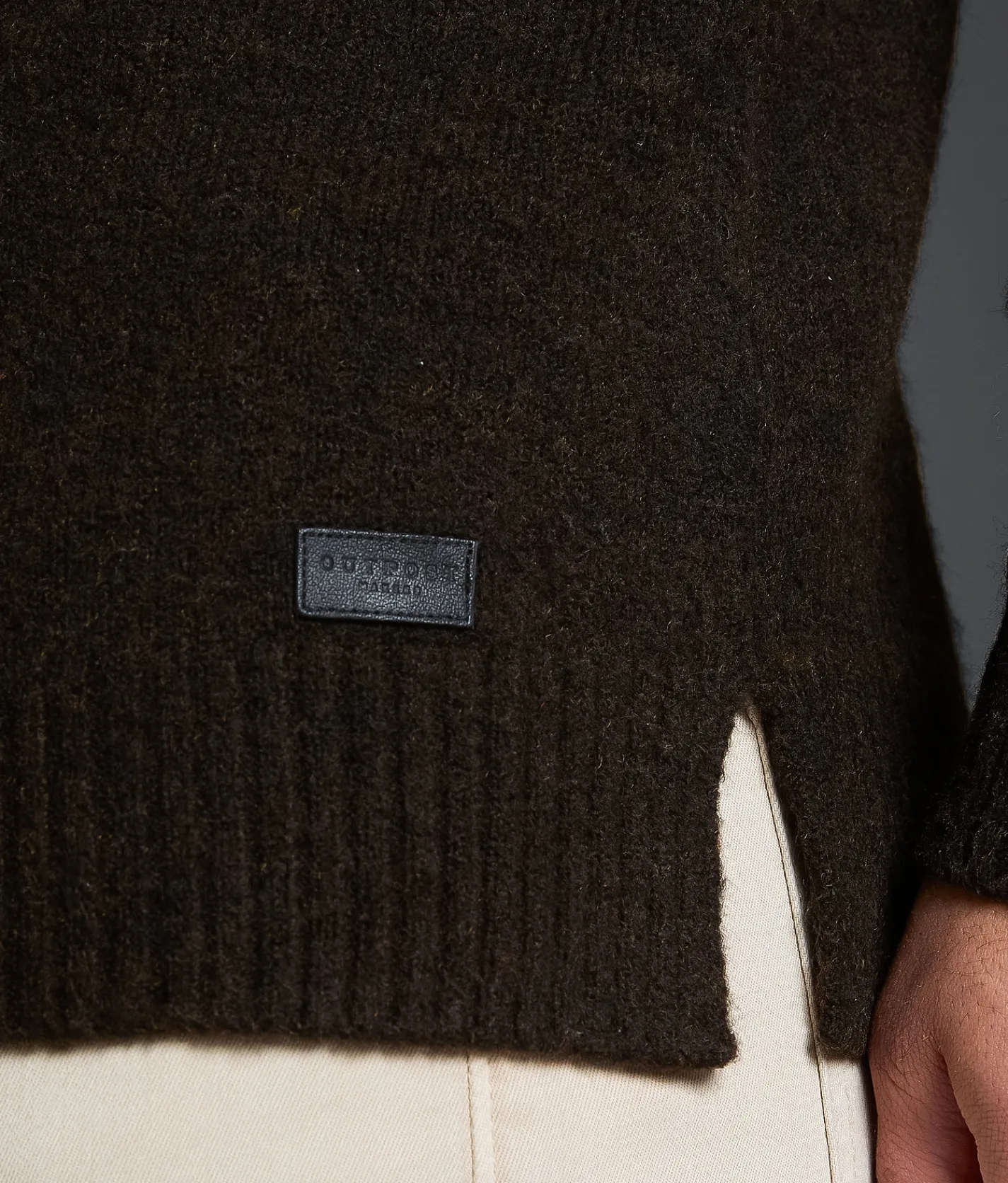 Outpost Makers Brushed Knit Sweater Cocoa Brown Hot