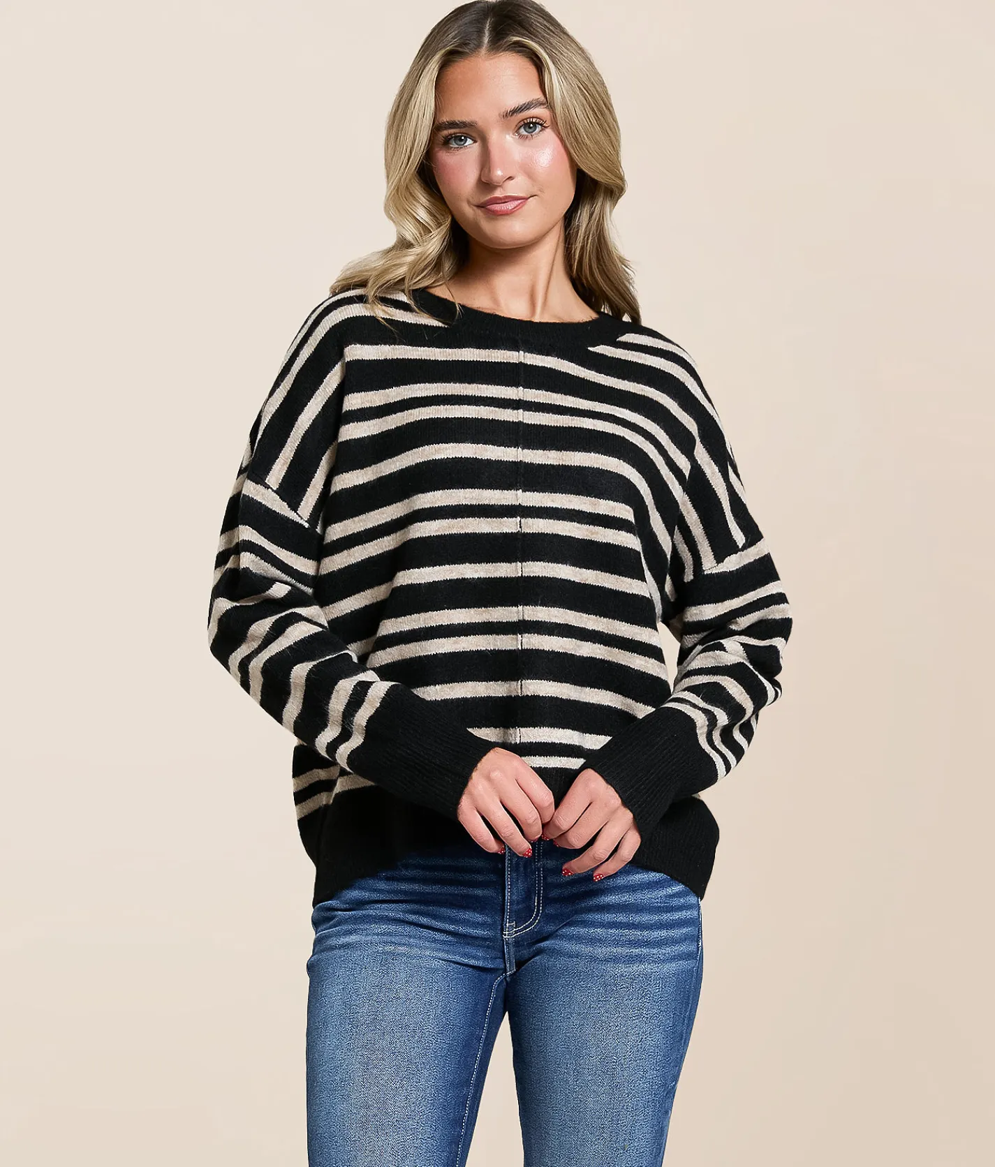 Tops | The Workshop Brushed Knit Sweater Brown