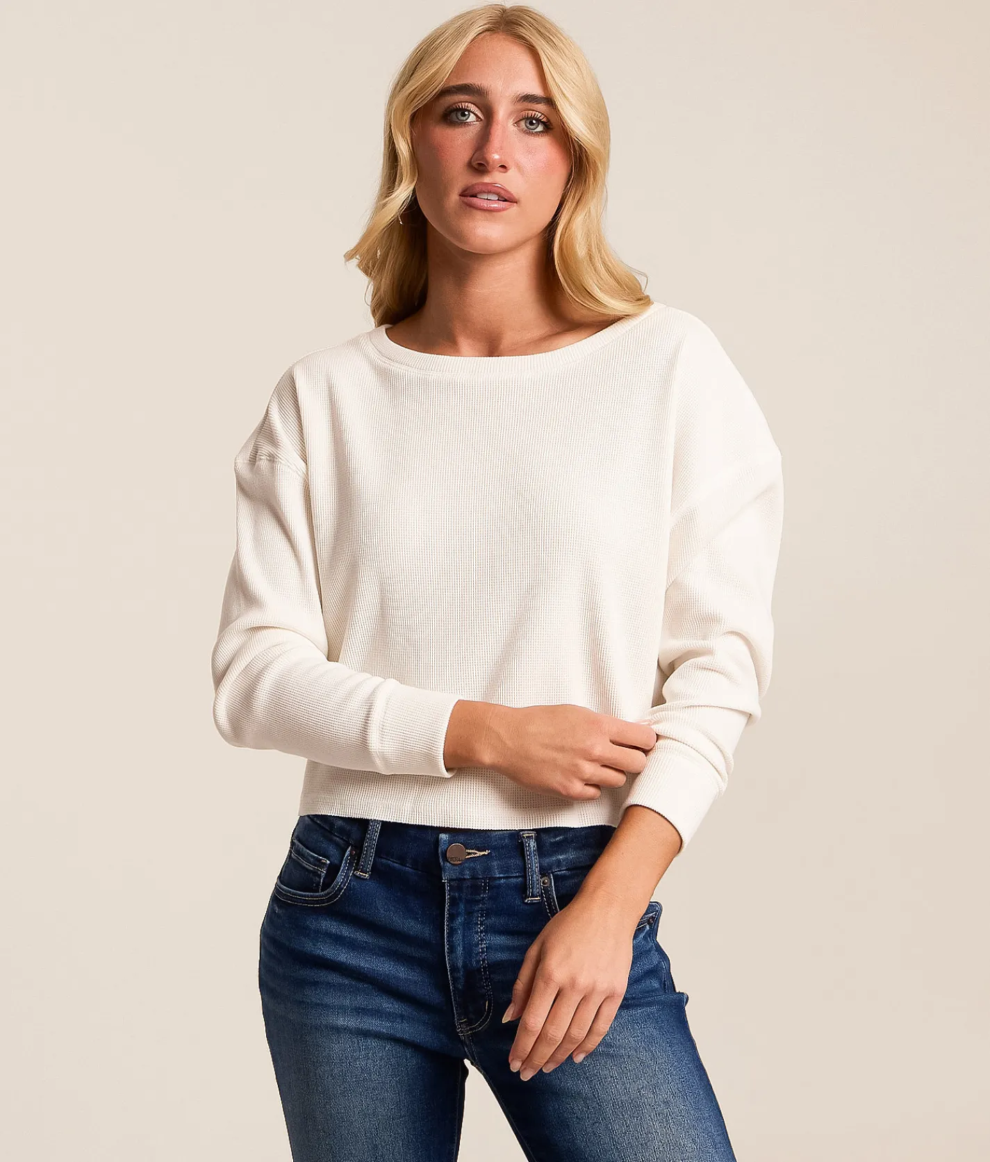 FITZ + EDDI Brushed Knit Thermal White Clearance