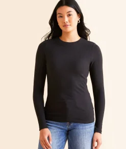 BKE Brushed Knit Top Black Hot