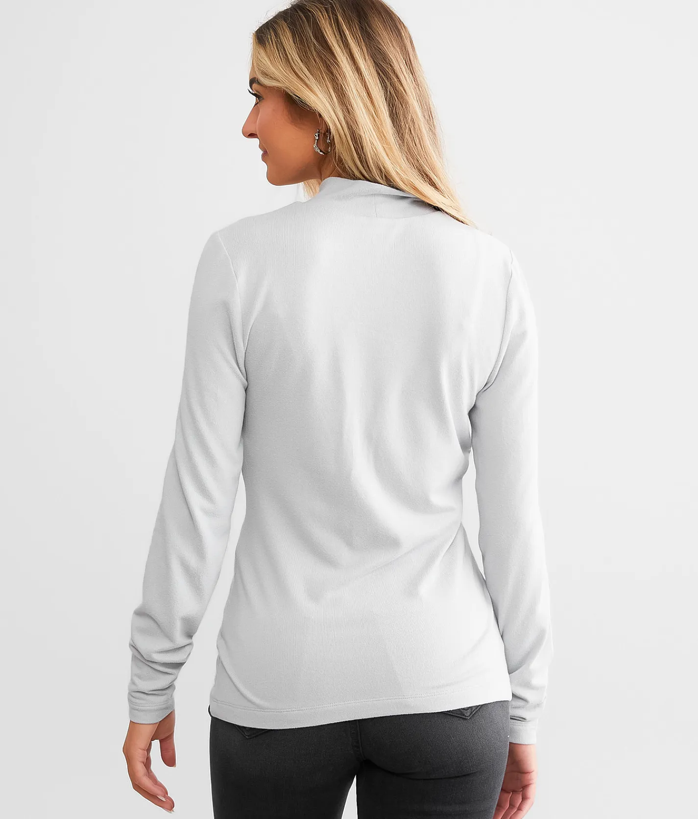 Tops | BKE Brushed Mock Neck Top Grey