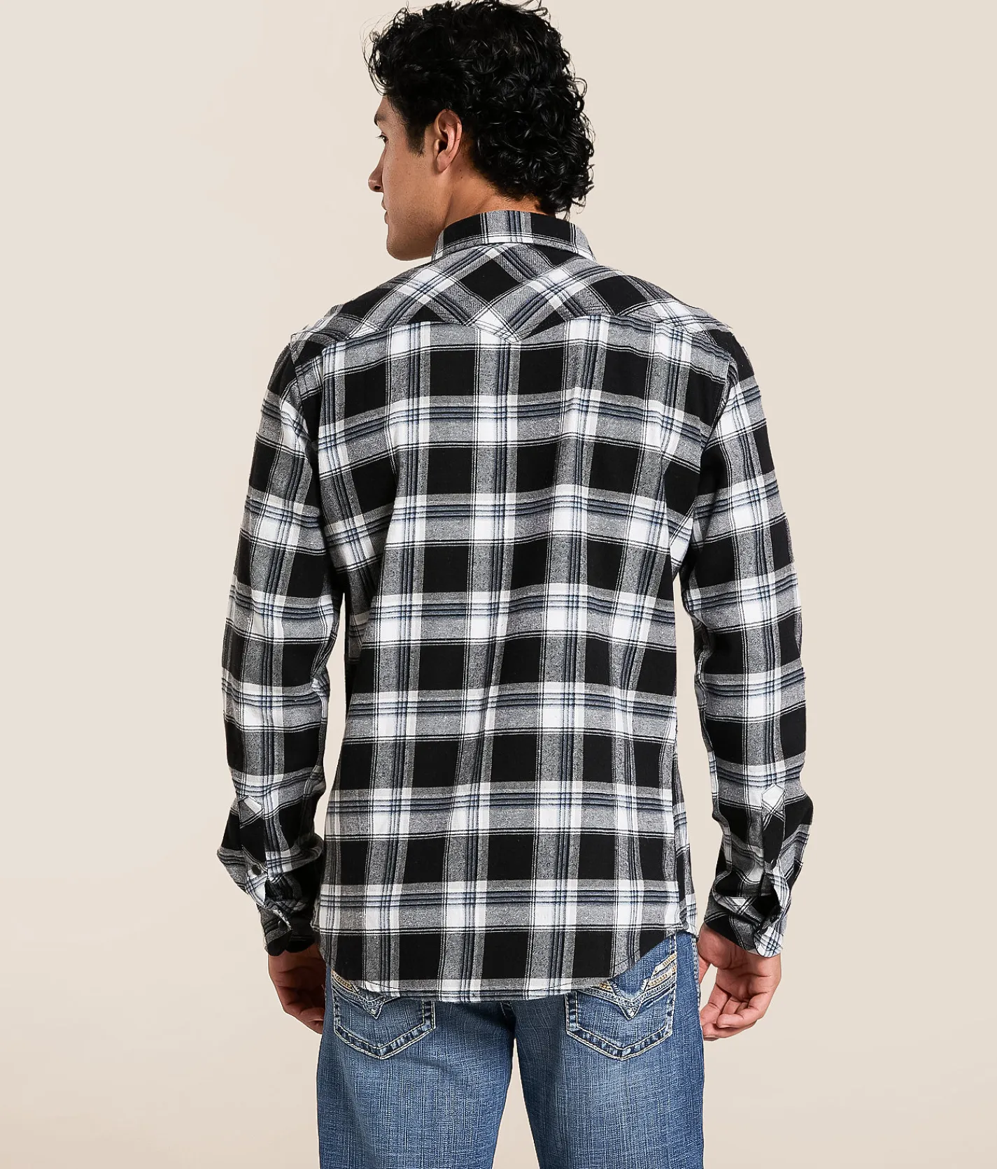 Reclaim Brushed Plaid Athletic Shirt Black Blue Hot