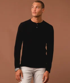 Tops | Outpost Makers Brushed Thermal Henley Black