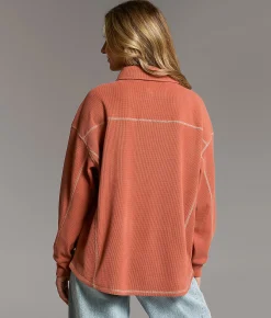 Tops | BKE Brushed Thermal Shirt Ceder Wood