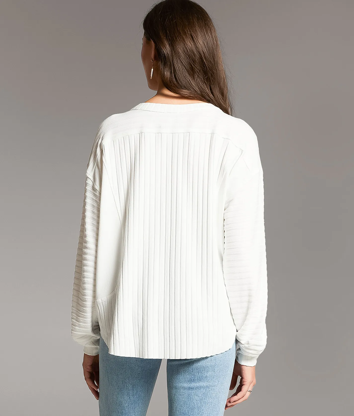 BKE Brushed Wide Rib Top White Hot