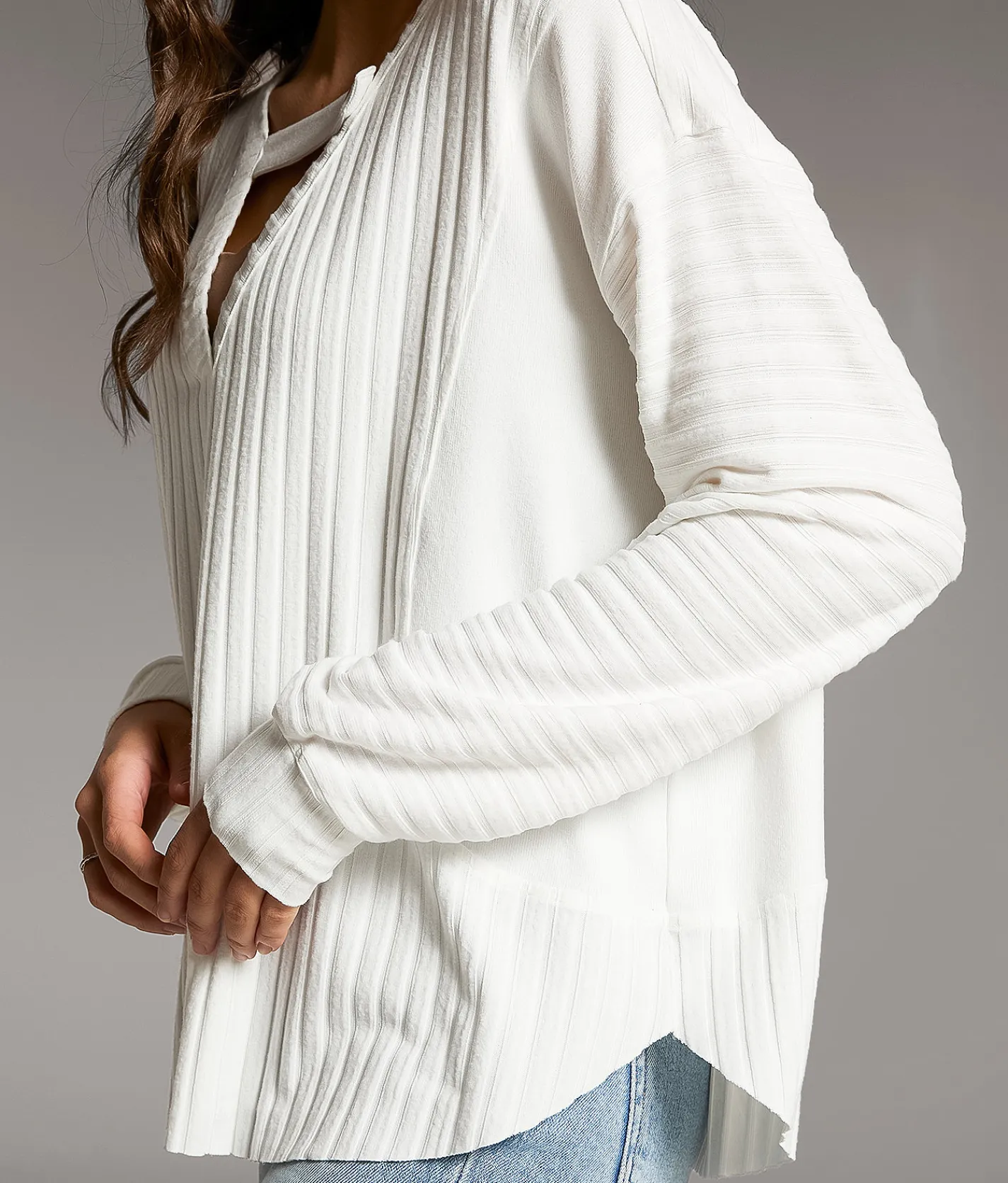 BKE Brushed Wide Rib Top White Hot
