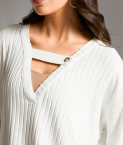 BKE Brushed Wide Rib Top White Hot