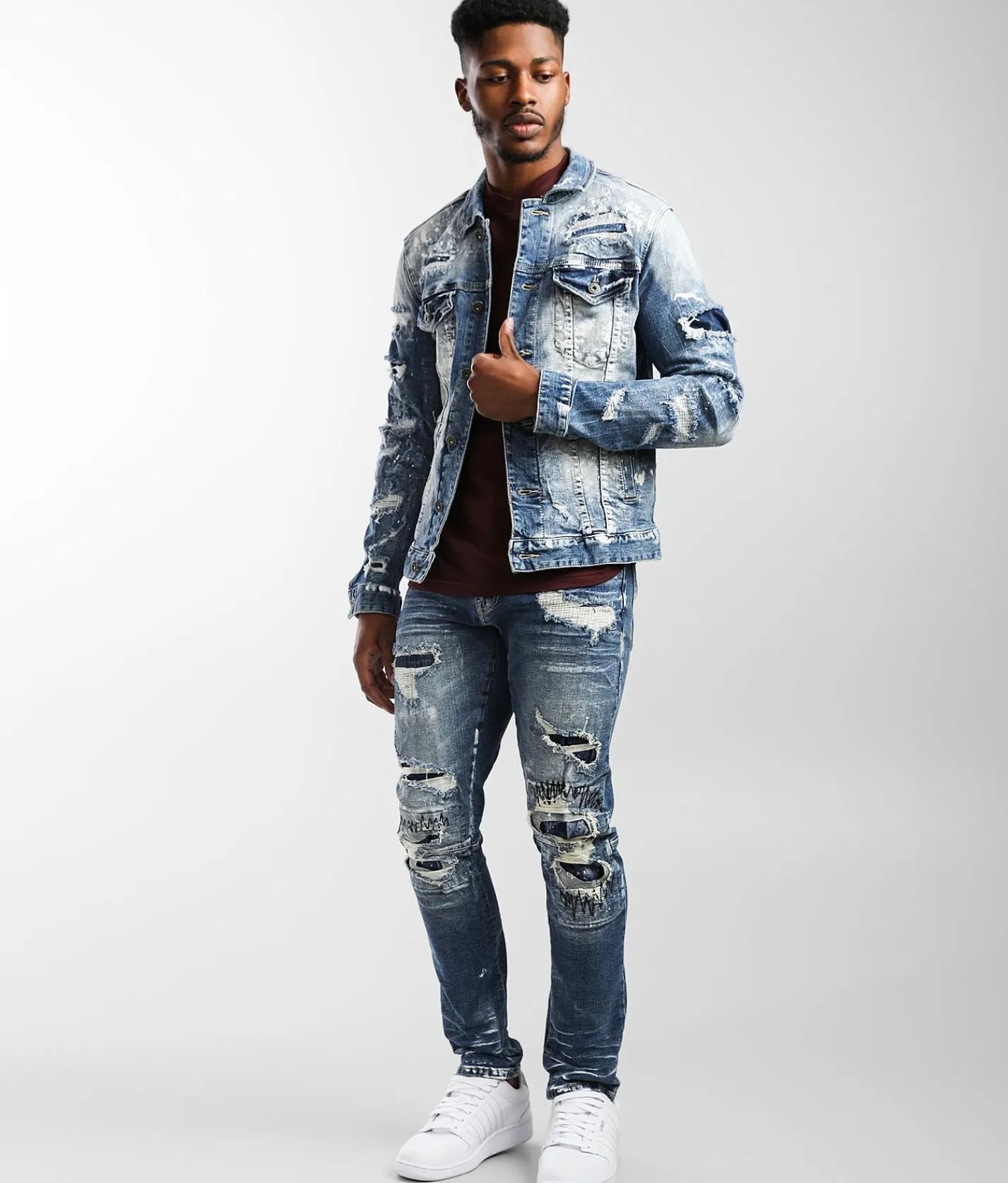 Sale Jeans|Bottoms | Smoke Rise® Brush Taper Stretch Jean Brush Blue