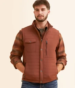 Dakota Grizzly Bryce Puffer Vest Brick Hot