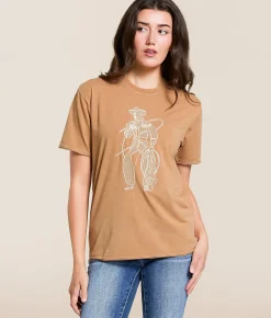 Ariat Buckaroo Boyfriend T-Shirt Toasted Coconut Mineral New