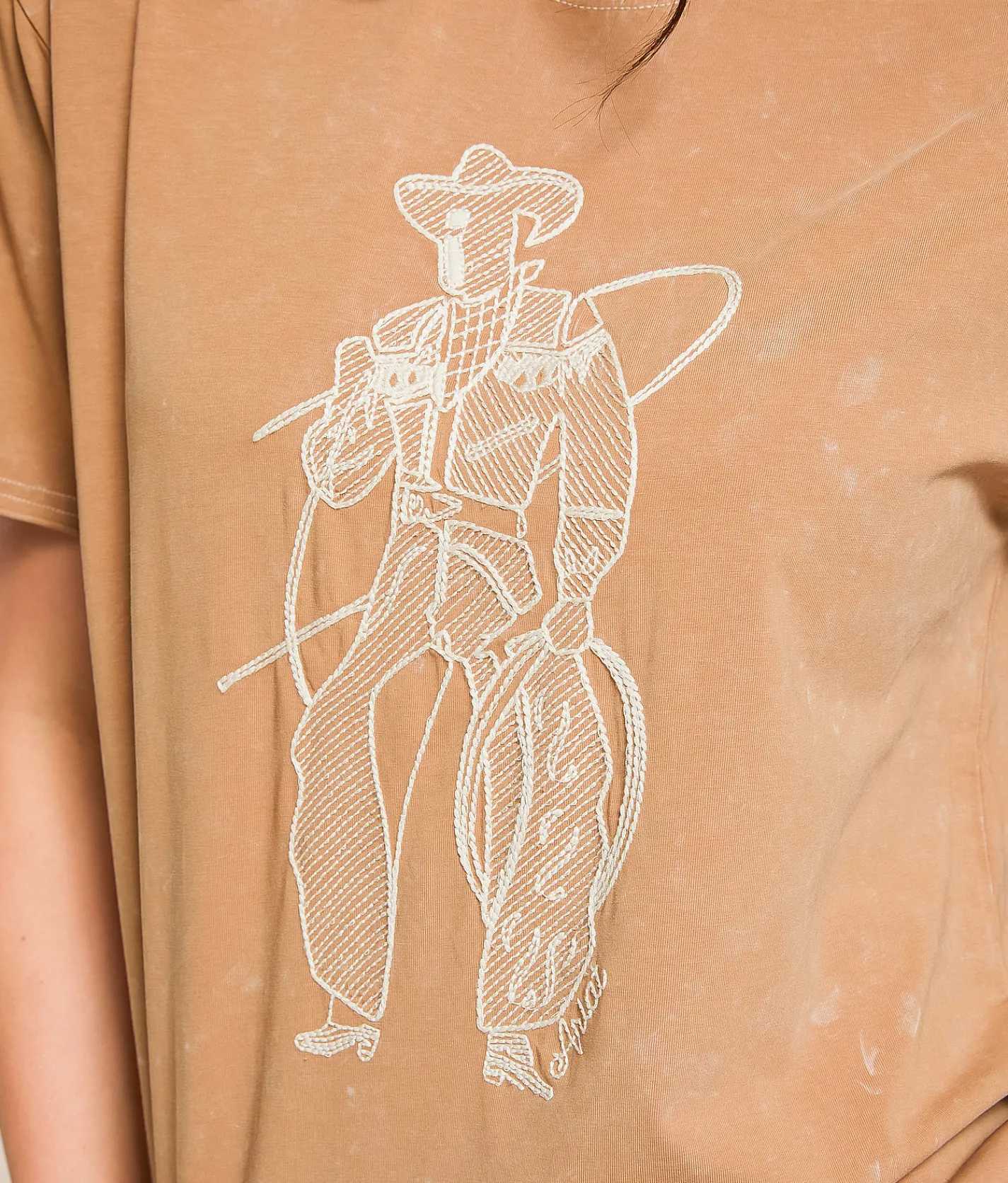 Ariat Buckaroo Boyfriend T-Shirt Toasted Coconut Mineral New