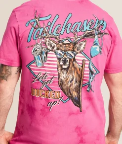 Tail Chasers Club Bucked Up T-Shirt Neon Pink Dk Neon Pink Cr Online