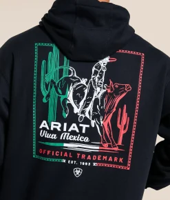 Tops | Ariat Buckin' Baqueno Hooded Sweatshirt Black