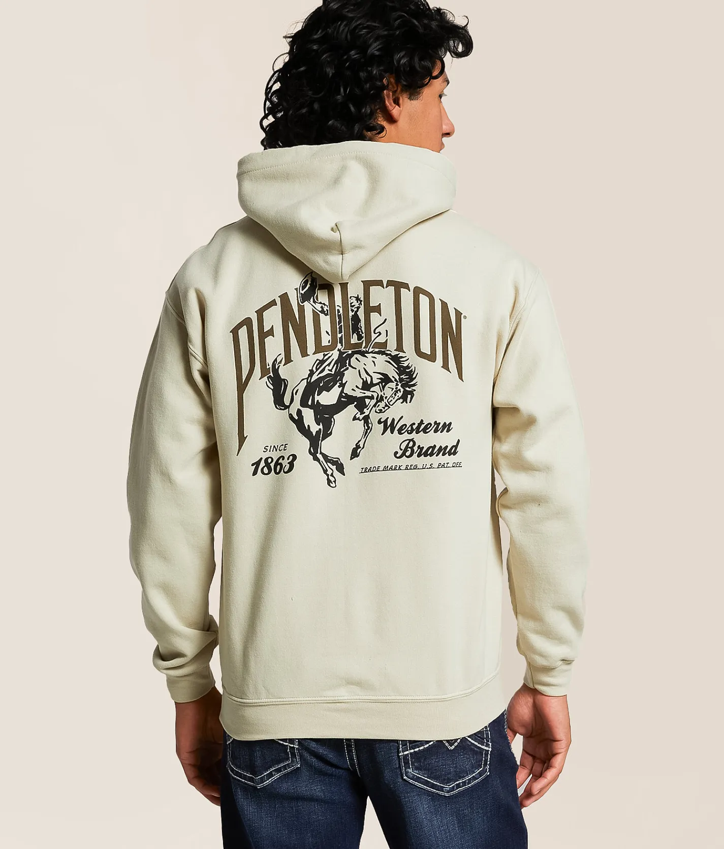 Pendleton Bucking Horse Hooded Sweatshirt Sand
