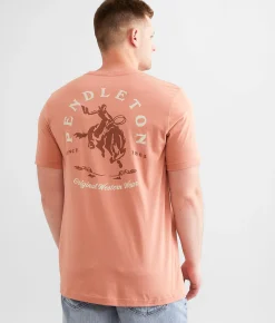 Graphic T-Shirts | Pendleton Bucking Horse T-Shirt Terracotta