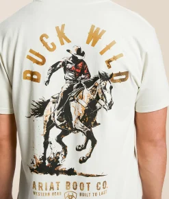 Ariat Buck Wild T-Shirt Silver Birch Sale