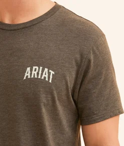 Ariat Buck Wild T-Shirt Brown Heather Discount