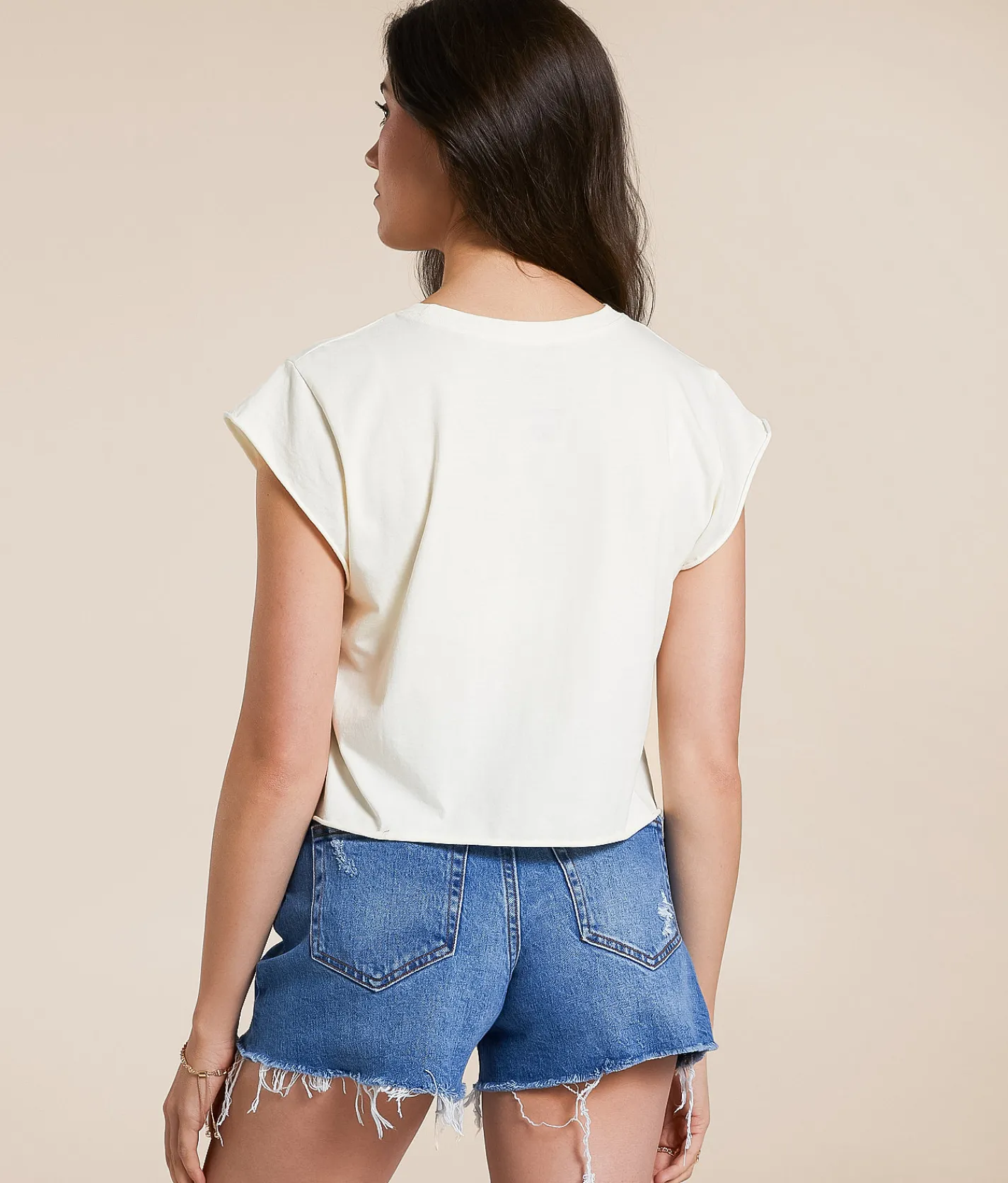 Life Clothing Budweiser Cropped T-Shirt Cream Sale