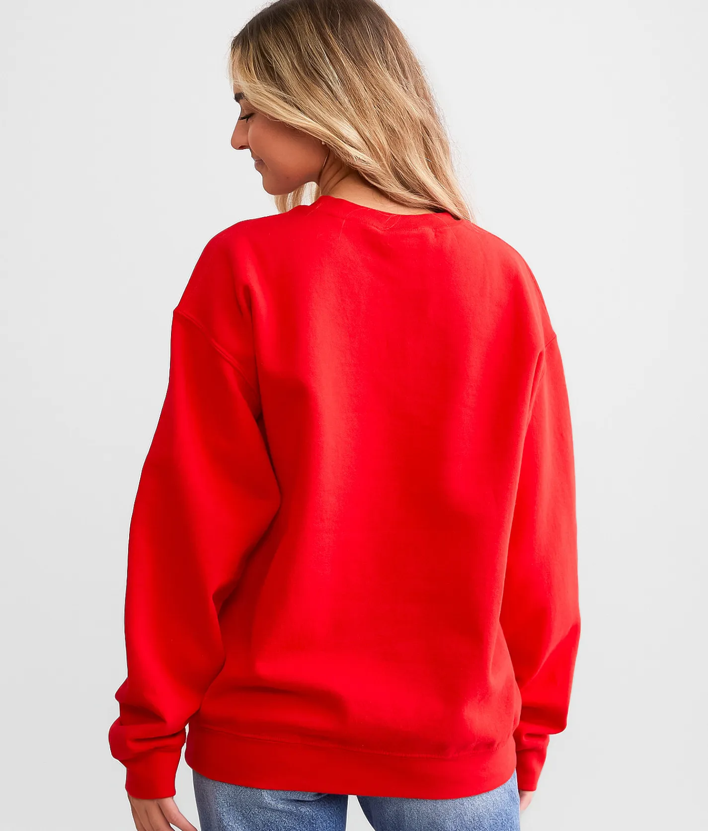 Tops | Junkfood Budweiser Holiday Oversized Pullover Red