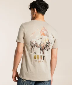 Ariat Buffalo Arrowhead Legacy T-Shirt Brindle Heather Hot