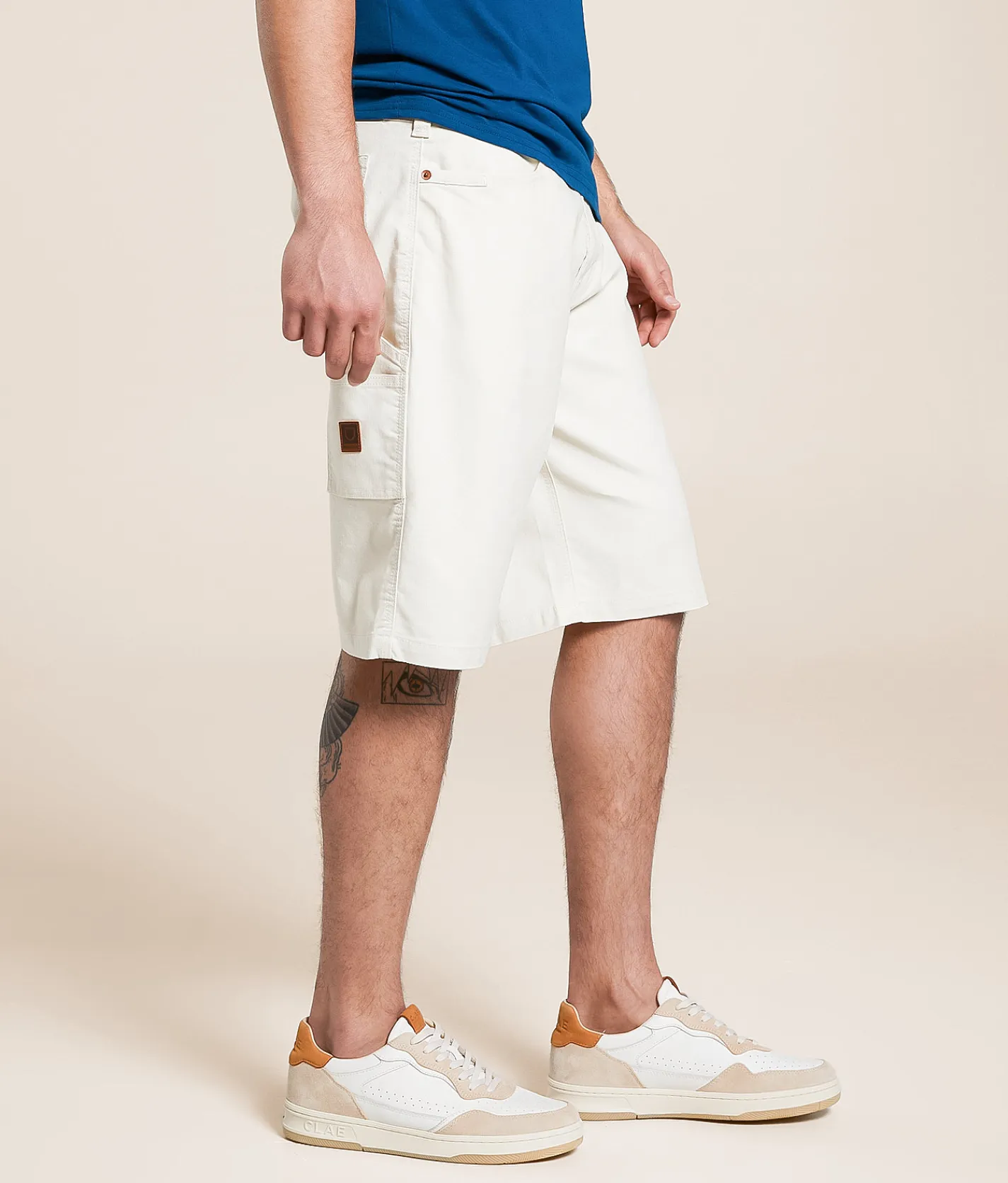 Brixton Builders Carpenter Baggy Stretch Short Egret White