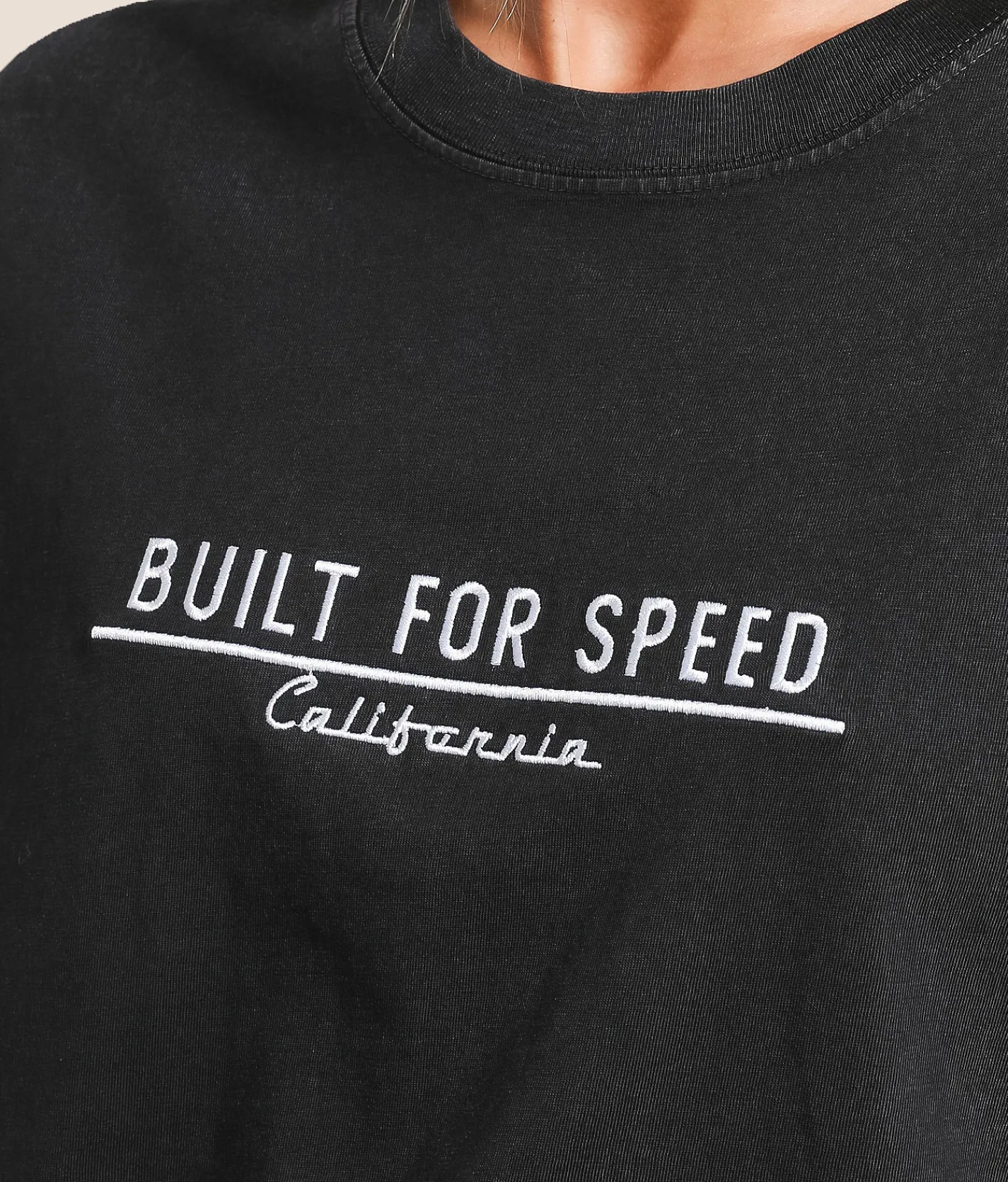 Modish Rebel Built For Speed Oversized T-Shirt Washed Black Clearance