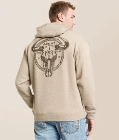 Tops | Ariat Bull Roper Stamp Hooded Sweatshirt Brindle Heather