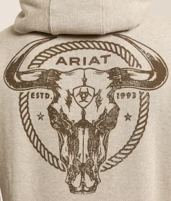 Tops | Ariat Bull Roper Stamp Hooded Sweatshirt Brindle Heather