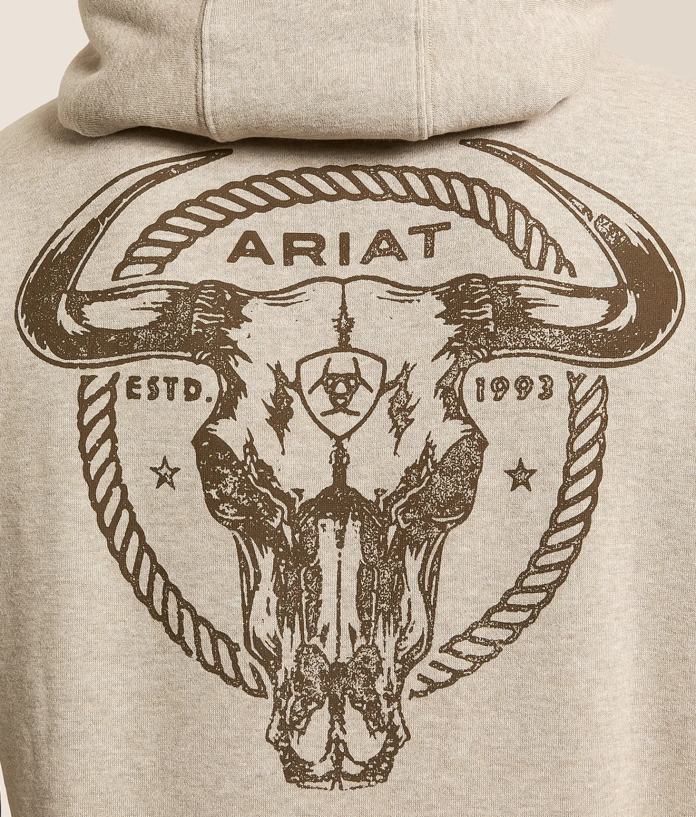 Tops | Ariat Bull Roper Stamp Hooded Sweatshirt Brindle Heather