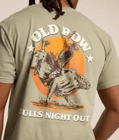 Old Row Bulls Night Out T-Shirt Sandstone Clearance