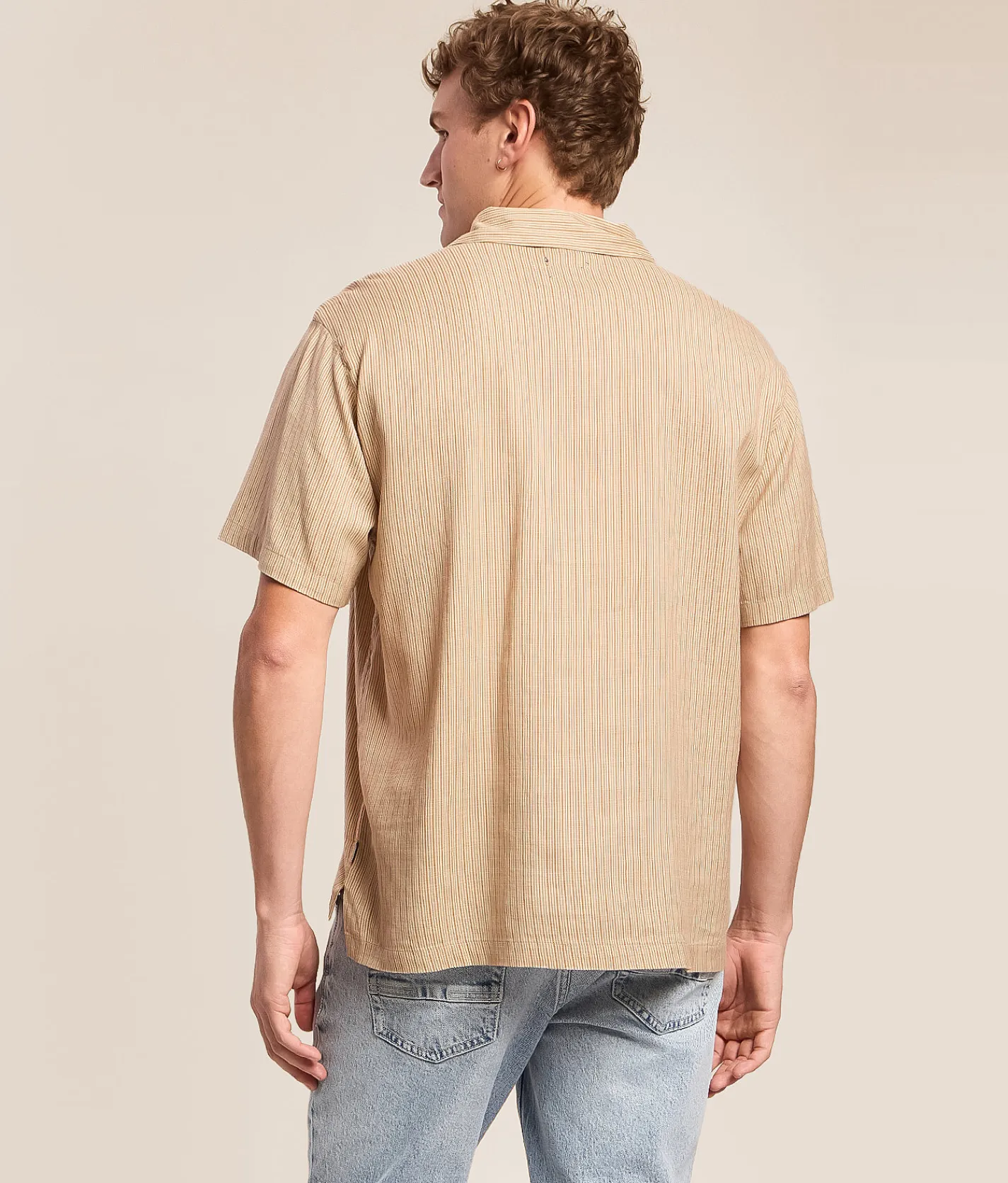 Brixton Bunker Striped Shirt Italian Clay Stripe New