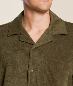 Tops | Brixton Bunker Terry Cloth Shirt Ivy Green