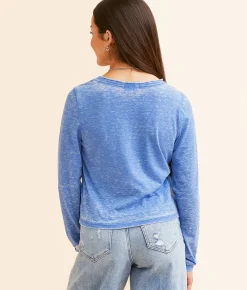 Tops | FITZ + EDDI Burnout Cropped Top Strong Blue