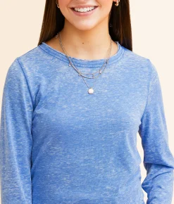 Tops | FITZ + EDDI Burnout Cropped Top Strong Blue