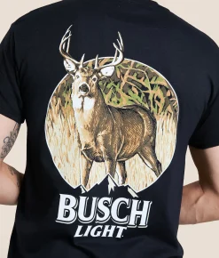 JEDCo Busch Light Afternoon Whitetail T-Shirt Black Hot