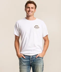 Tops|Graphic T-Shirts | Junkfood Busch Light Antlers T-Shirt White