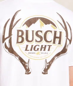Tops|Graphic T-Shirts | Junkfood Busch Light Antlers T-Shirt White