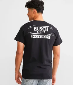 Graphic T-Shirts | Brew City Busch Light Blue Collar T-Shirt Black