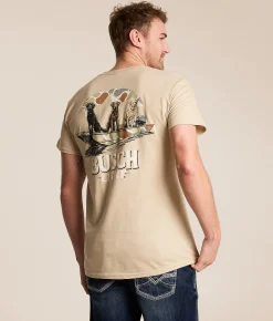 Tops|Graphic T-Shirts | JEDCo Busch Light Boat Dogs T-Shirt Sand