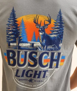 JEDCo Busch Light Buck T-Shirt Grey